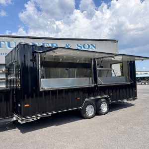 5.5m Black Container Trailer — Fridge & Extraction