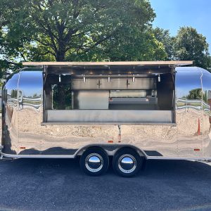 5.5m Stainless Steel Pizza Trailer — Salad Prep Fridge
