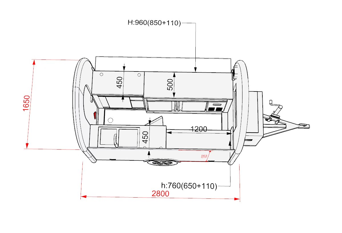 2.8m Grey Catering Pod — Fridge & Extraction - Image 6