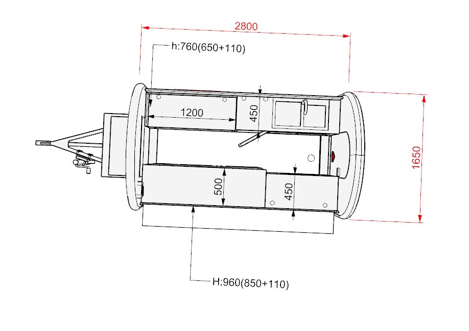 2.8m Grey Catering Pod — Fridge & Extraction - Image 4