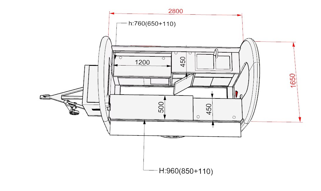 2.8m Grey Catering Pod — Fridge & Extraction - Image 3