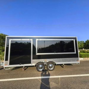 5.5m Black Chicken Rotisserie Trailer — Fridge & Extraction