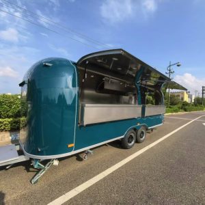 6.0m RAL 5020 Airstream — Fridge & Extraction